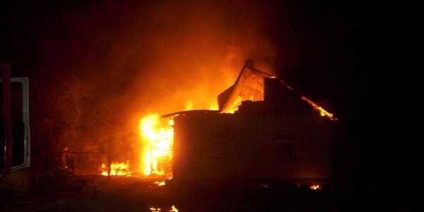 Пожар жилого дома в деревне Дайнова