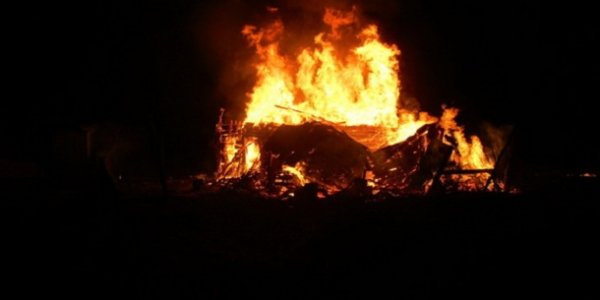 Пожар в деревне Петры